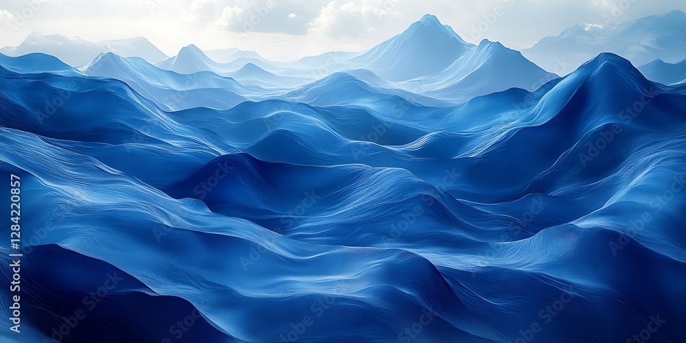 Obraz premium Abstract Blue Mountains Landscape (1)