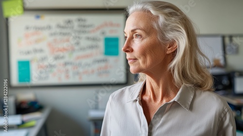 Free Download A middle-aged woman stands in an office setting. - GFXLoad
