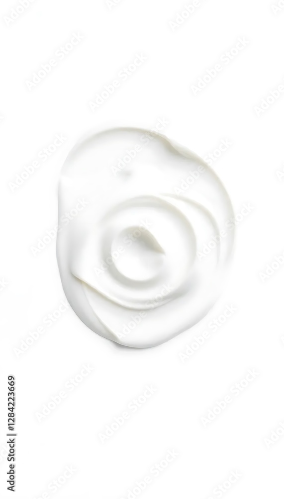 White Cosmetic Cream in Spiral Design on White White Cosmetic Cream in Spiral Design on White