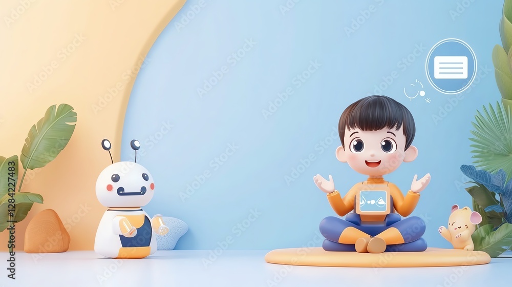 AI-driven chatbot assistance, futuristic customer support, digital conversation bubbles, 3D illustration AI-driven chatbot assistance, futuristic customer support, digital conversation bubbles, 3D illustration