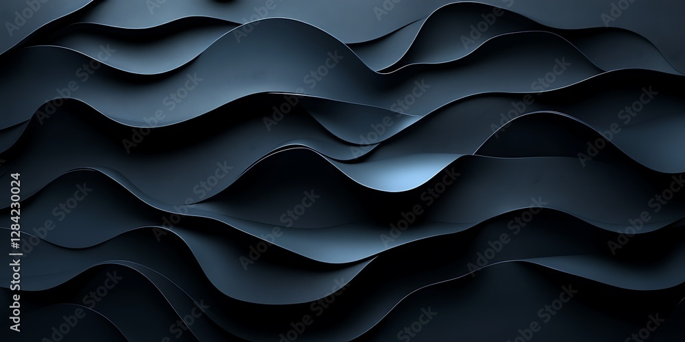 Obraz premium Abstract dark wavy surface background