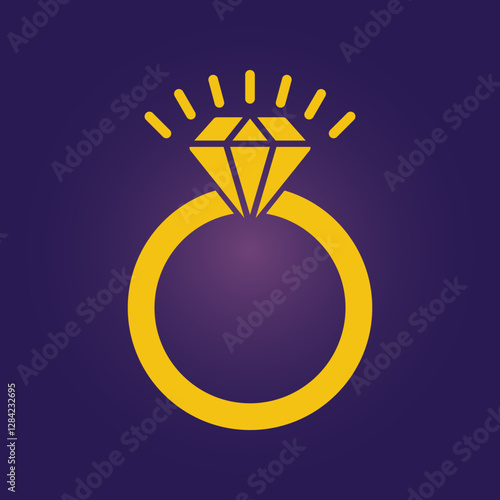 Wedding Ring trendy artwork lovely abstract vector illustration colorful valuable design