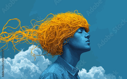 Metaphor bipolar disorder mind mental adobe illustration artwork