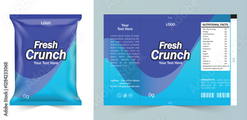 Food packaging design, Chips logo and packet wrap label design editable vector file elegant and corporate professional business chips packaging or chips label..