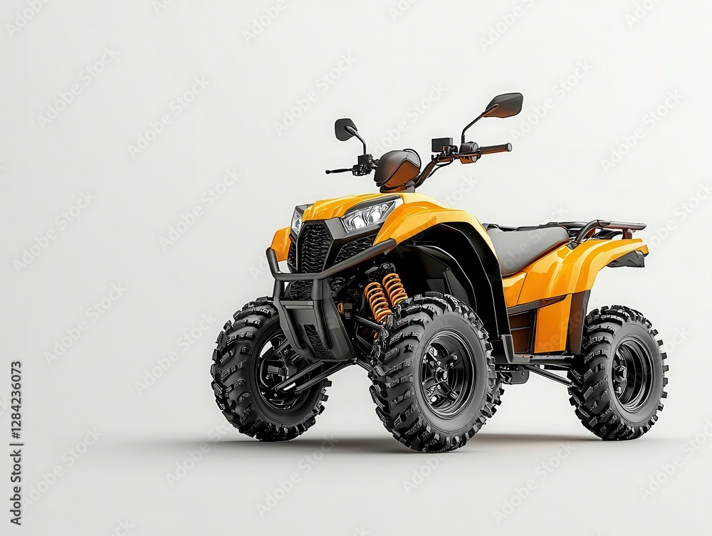 Hightech quad bike with GPS and navigation system, isolated, smart offroading Hightech quad bike with GPS and navigation system, isolated, smart offroading