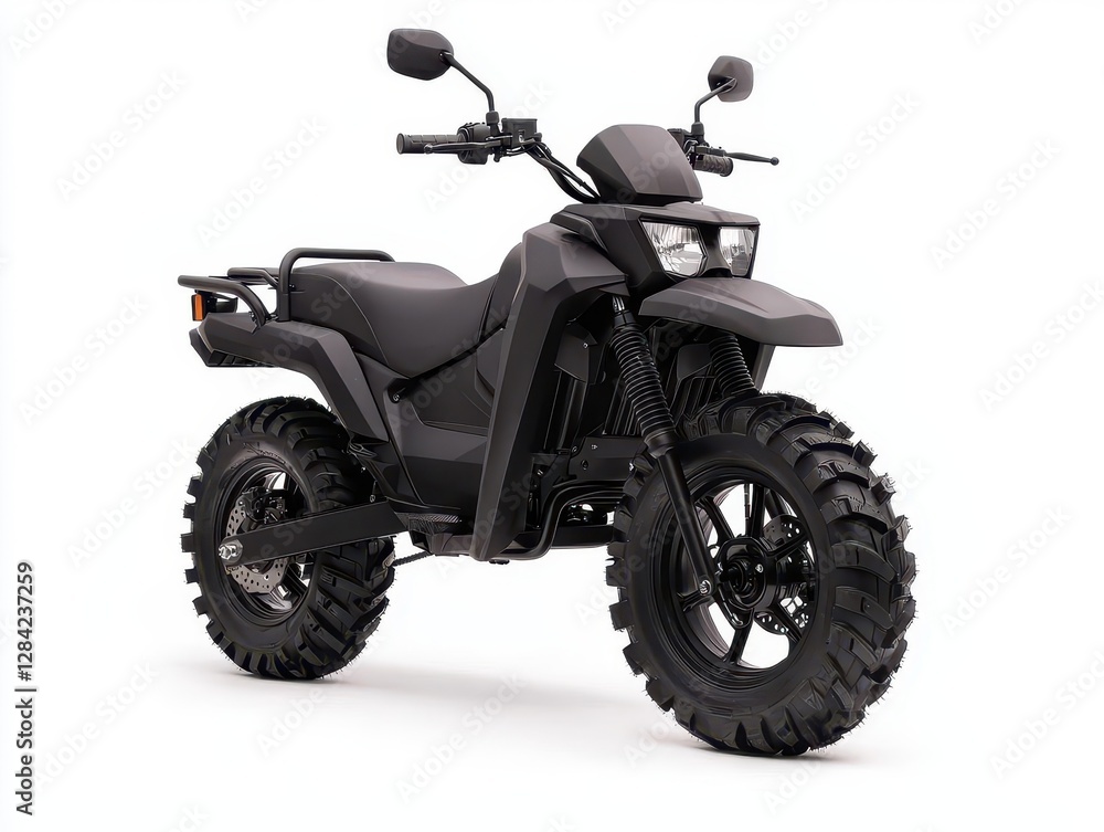Urbanstyle ATV with sleek matte finish, isolated, city and offroad hybrid Urbanstyle ATV with sleek matte finish, isolated, city and offroad hybrid