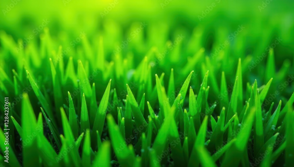 Fototapeta premium Angular green shapes, sharp lines simulating fresh grass, geometric, spring design