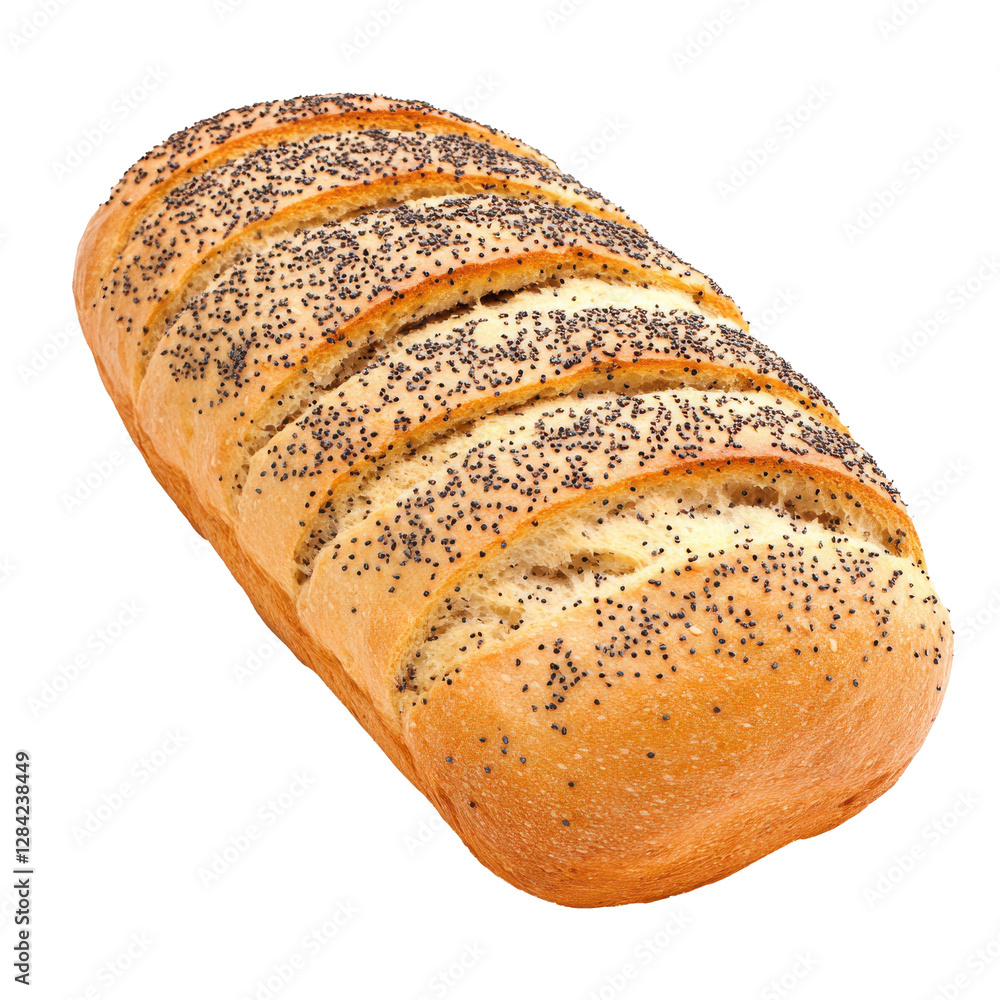 Fresh lemon poppy seed bread with golden crust and poppy seeds Fresh lemon poppy seed bread with golden crust and poppy seeds
