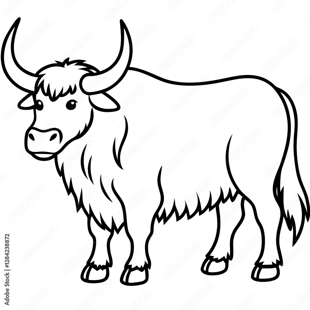 Minimal Yak Vector Line Art Minimal Yak Vector Line Art
