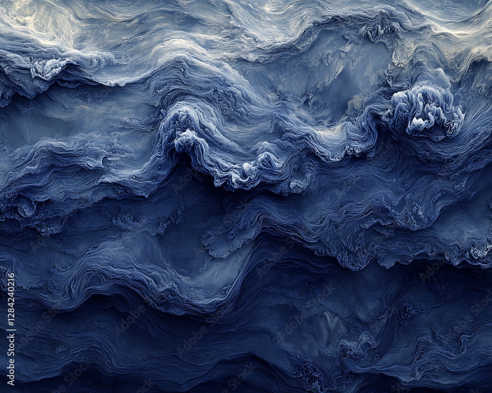 Fototapeta premium Abstract blue waves texture
