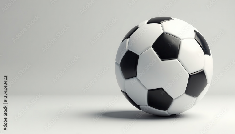 Classic black and white soccer ball isolated on white , sports, design, tournament Classic black and white soccer ball isolated on white , sports, design, tournament