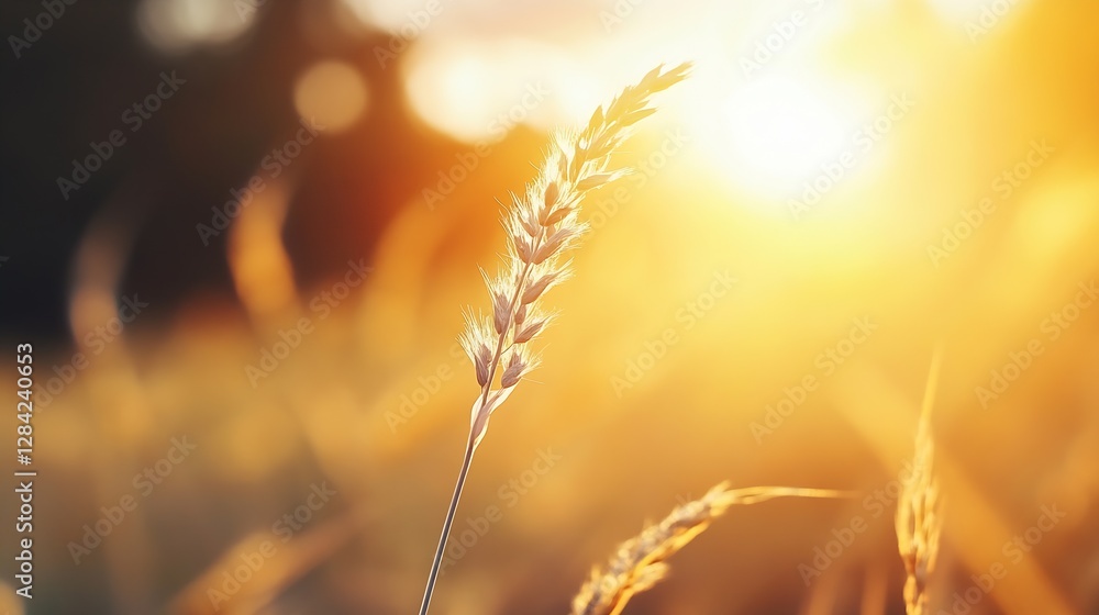 Golden grass swaying gently in the sunlight capturing the essence of a peaceful sunset moment : Generative AI Golden grass swaying gently in the sunlight capturing the essence of a peaceful sunset moment : Generative AI
