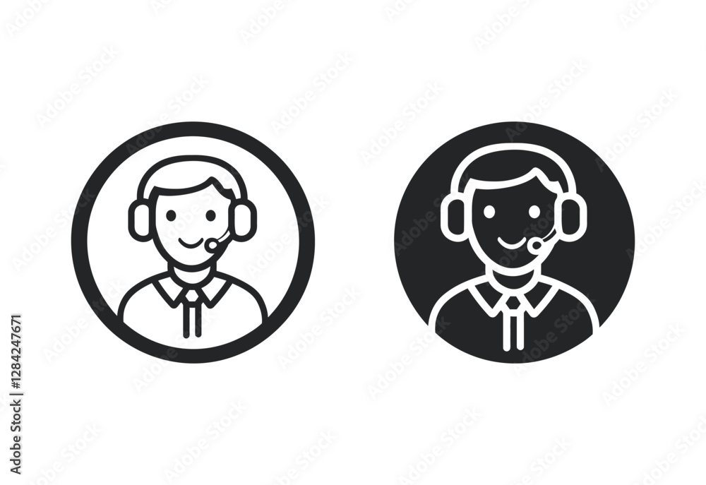 medical customer virtual service icon on white background. medical customer virtual service icon on white background.