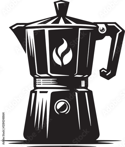 Black Color Tea infuser Silhouette Vector Illustration design, Solid White Background