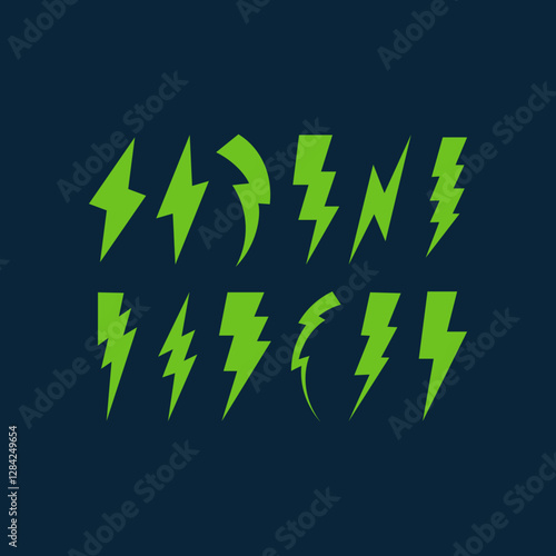 Lightning bolt trendy artwork handsome abstract vector illustration colorful valuable design