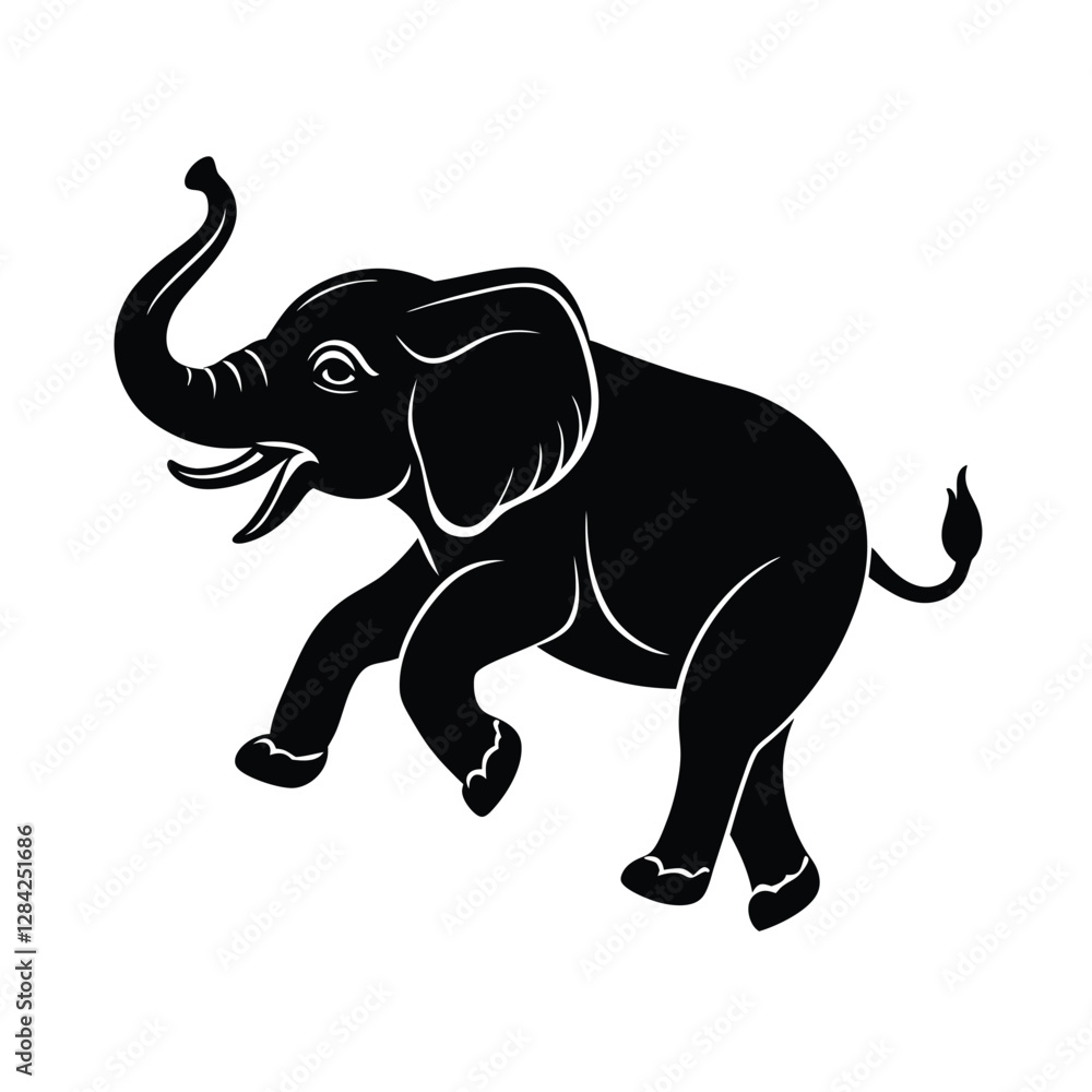 Obraz premium black elephant vector illustration