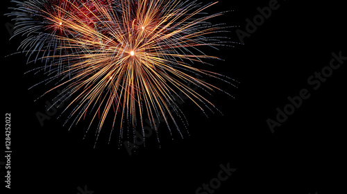 Wallpaper Mural Single Fireworks Explosion Against a Dark Black Sky During Night Celebration Torontodigital.ca