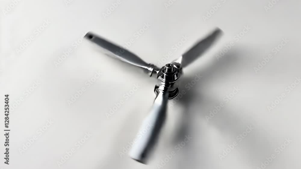 A modern ceiling fan spinning rapidly in a minimalist room with soft lighting and neutral colors A modern ceiling fan spinning rapidly in a minimalist room with soft lighting and neutral colors