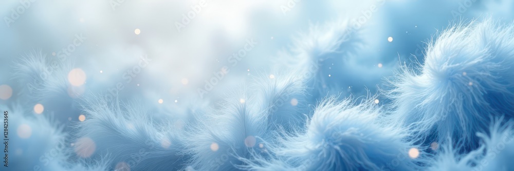 Fototapeta premium Soft baby blue, white, & gray woolly feather texture Subtle pattern , gray, delicate