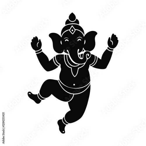 vector illustration of a ganesh jumping