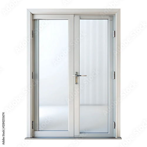 Glass door isolated on transparent background  
