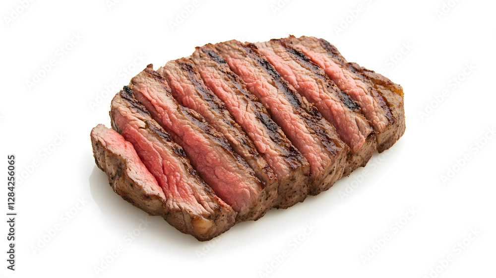 Sliced Grilled Ribeye Steak Medium Rare Close-Up View, Perfect for Food Photography and Culinary Designs
Sliced Grilled Ribeye Steak Medium Rare Close-Up View, Perfect for Food Photography and Culinary Designs