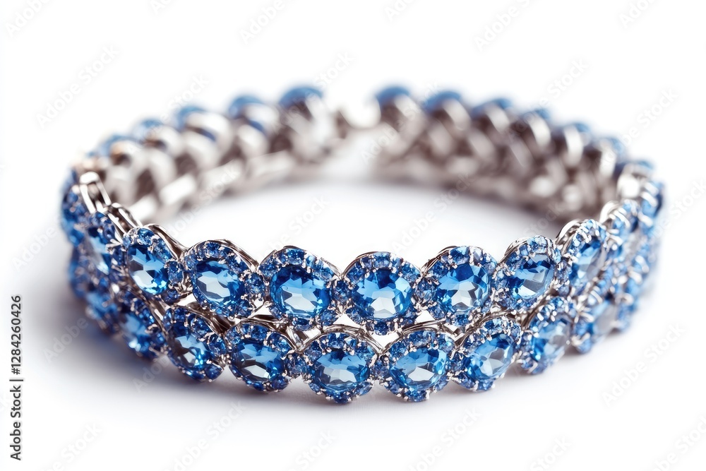 Elegant Blue Gemstone Bracelet With Silver Setting Elegant Blue Gemstone Bracelet With Silver Setting