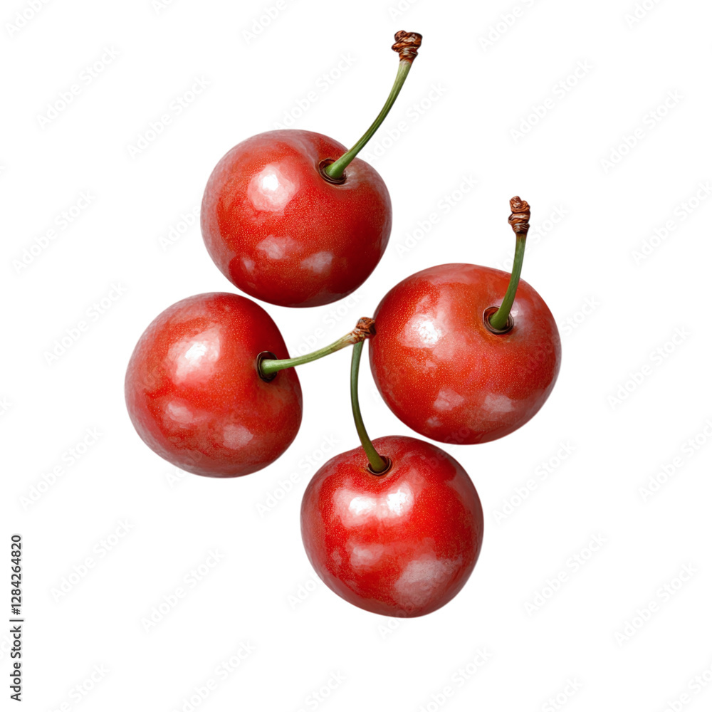 red cherries isolated on transparent background red cherries isolated on transparent background