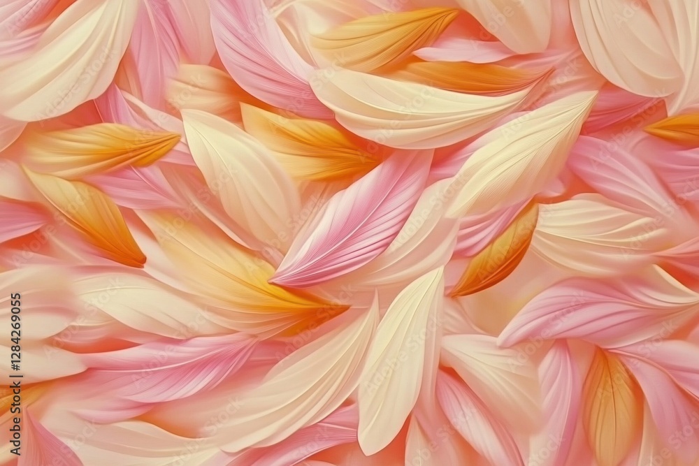 Close Up of Soft Pink and Yellow Flower Petals Creating a Delicate Textured Background Close Up of Soft Pink and Yellow Flower Petals Creating a Delicate Textured Background