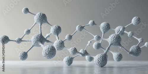 A demonstration of structural relationships and interactions between molecules in the microcosmic world.