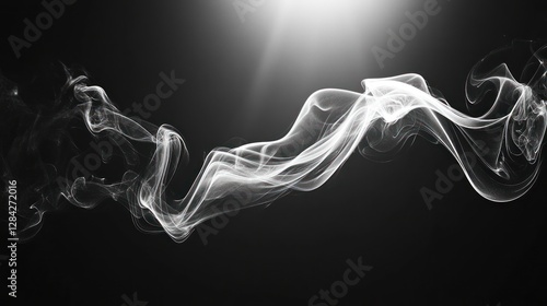 Abstract smoke swirls, dramatic spotlight, dark background photo