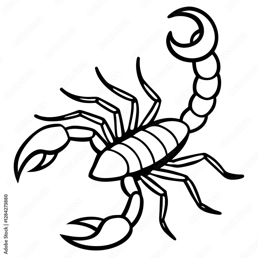 Fototapeta premium Scorpion Silhouette Sketch