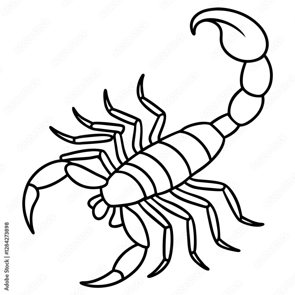Fototapeta premium Scorpion Silhouette Sketch
