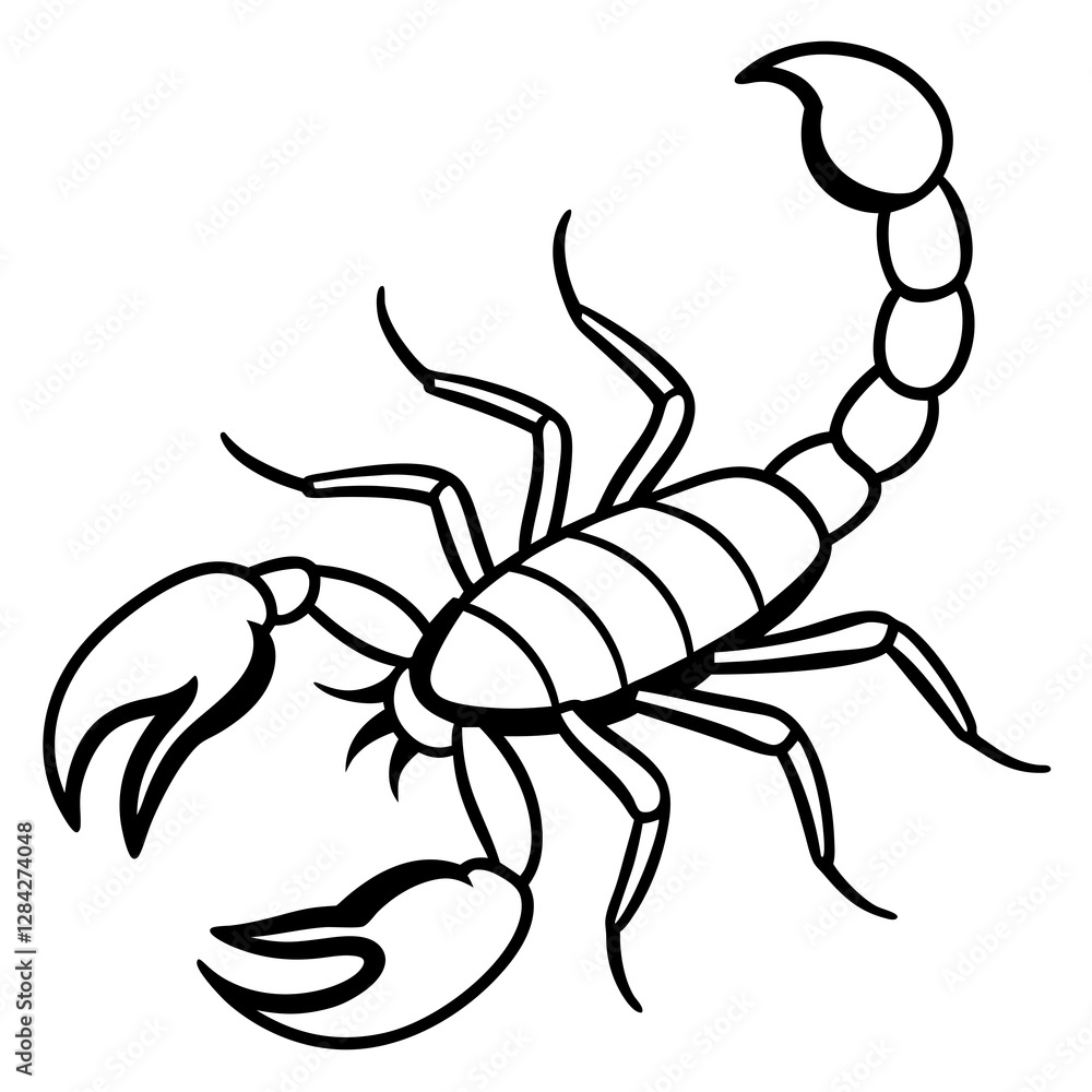 Fototapeta premium Scorpion Silhouette Sketch