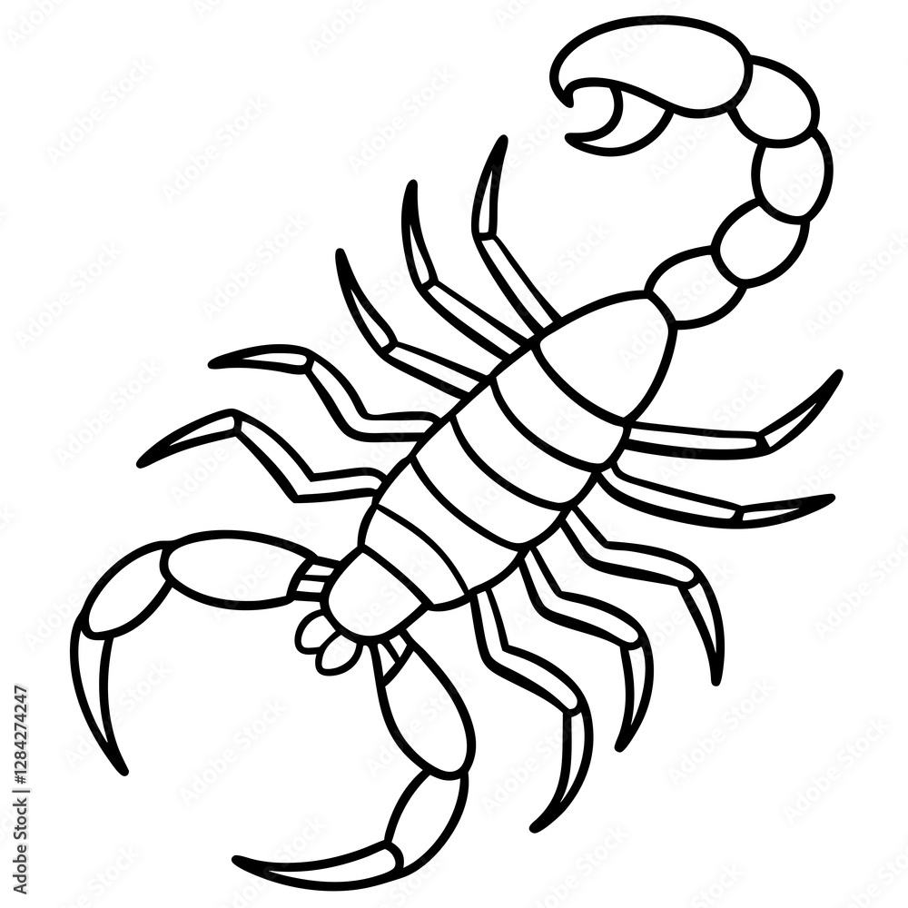 Fototapeta premium Scorpion Silhouette Sketch
