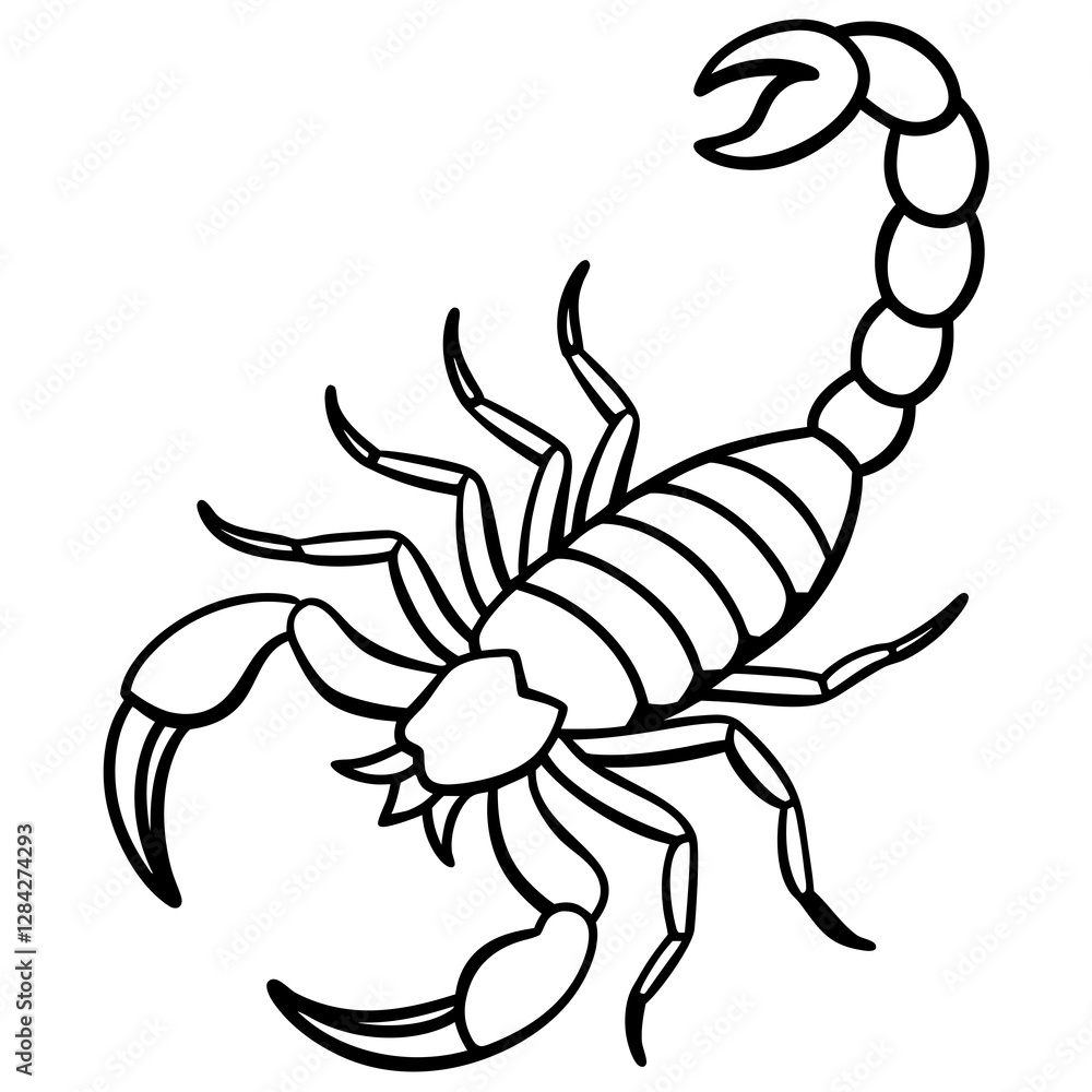 Fototapeta premium Scorpion Silhouette Sketch