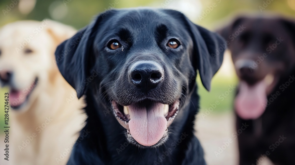 Close up of happy dogs enjoying a sunny day with bright smiles in a natural setting : Generative AI Close up of happy dogs enjoying a sunny day with bright smiles in a natural setting : Generative AI