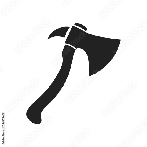 Simple Black Axe Silhouette and axe icon, axe, hatchet, ax, equipment, woodcutter