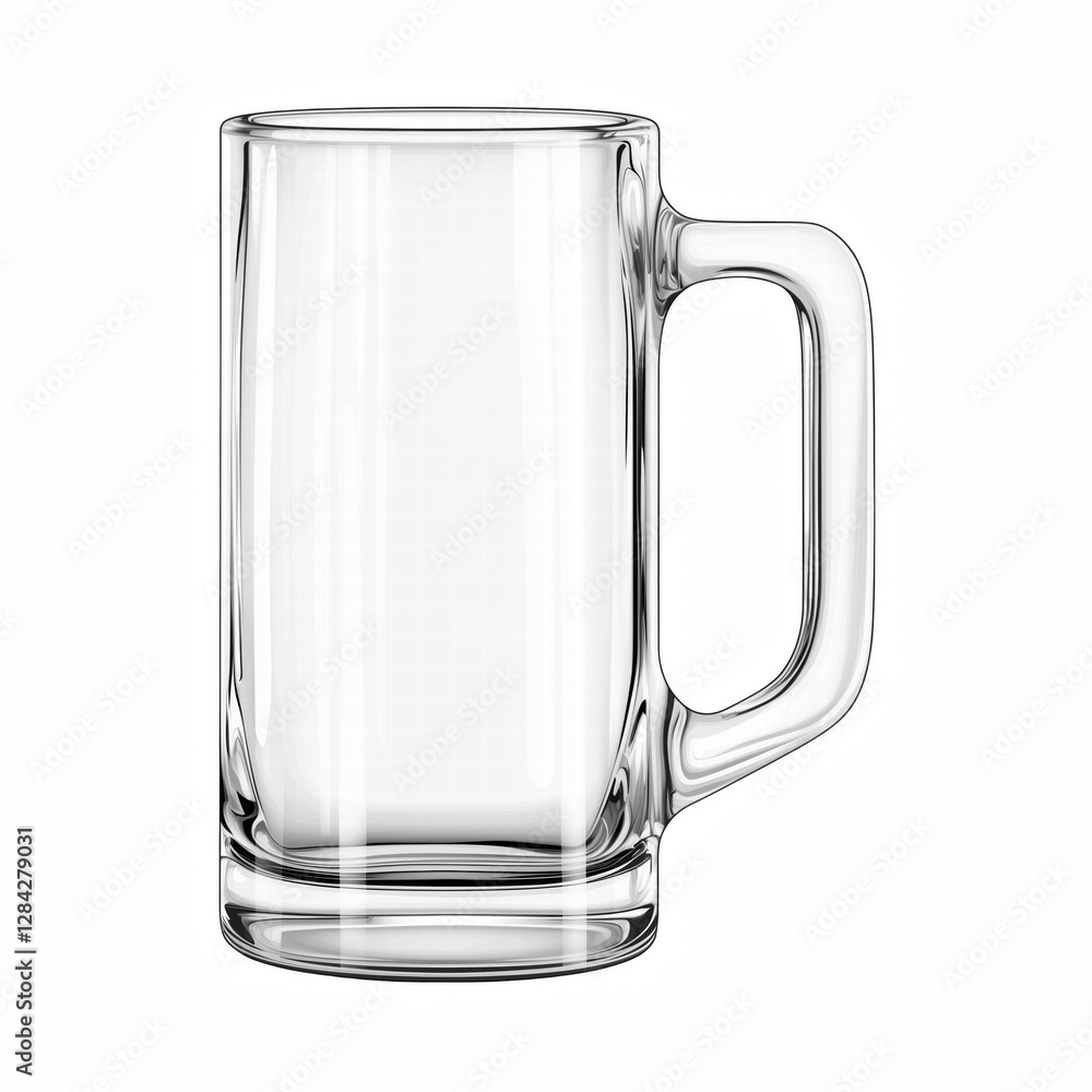 realistic clear empty glass beer mug with a sturdy handle and thick base, perfect for beverages, bar, and drink-related designs, isolated on transparent background. realistic clear empty glass beer mug with a sturdy handle and thick base, perfect for beverages, bar, and drink-related designs, isolated on transparent background.
