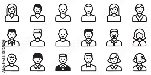 Brand ambassador, pr and public influence editable stroke outline