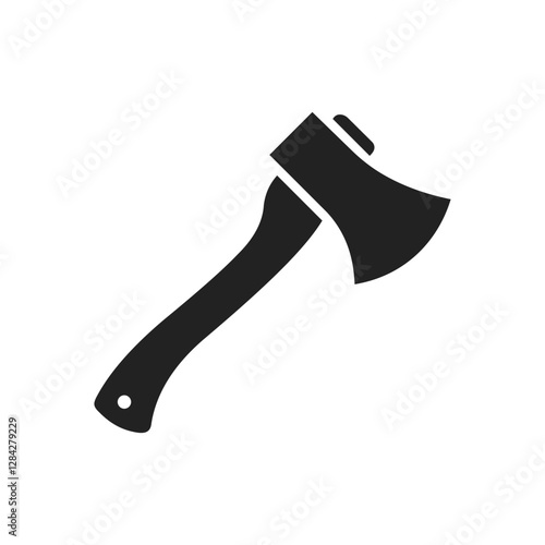 Simple Black Axe Silhouette and axe icon, axe, hatchet, ax, equipment, woodcutter