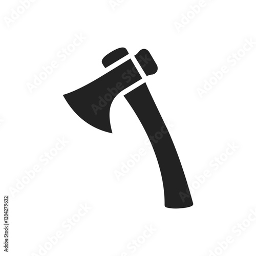 Simple Black Axe Silhouette and axe icon, axe, hatchet, ax, equipment, woodcutter