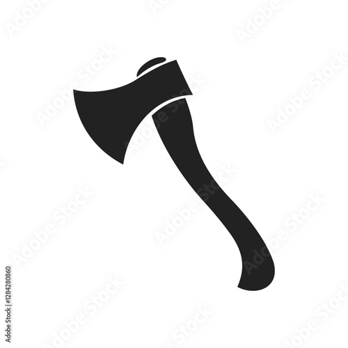 Simple Black Axe Silhouette and axe icon, axe, hatchet, ax, equipment, woodcutter