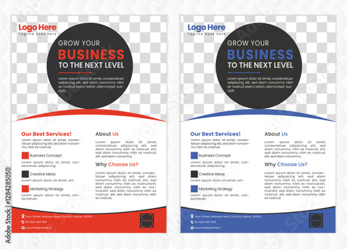  Modern & unique business flyer design, corporate business flyer template design. marketing, business proposal, promotion, advertise, publication, cover page. new digital marketing flyer set.
