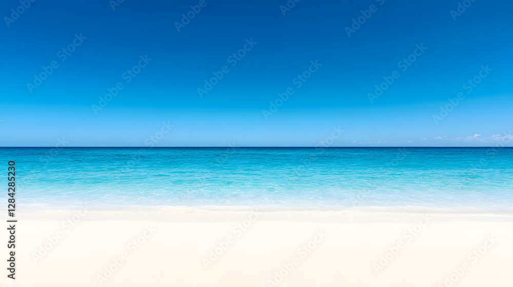 Panorama of a Tropical Beach with Clear Blue Water and White Sandy Shore
Panorama of a Tropical Beach with Clear Blue Water and White Sandy Shore