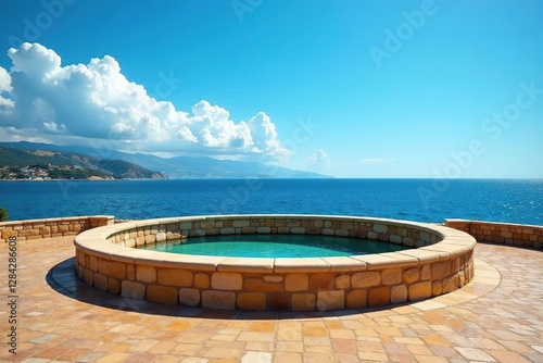 Rotunda in Avola, Sicily with Mediterranean sea and sky, rotonda, avola photo