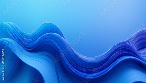 Wallpaper Mural Dynamic blue waves abstract background digital art calm environment horizontal view visual concept Torontodigital.ca
