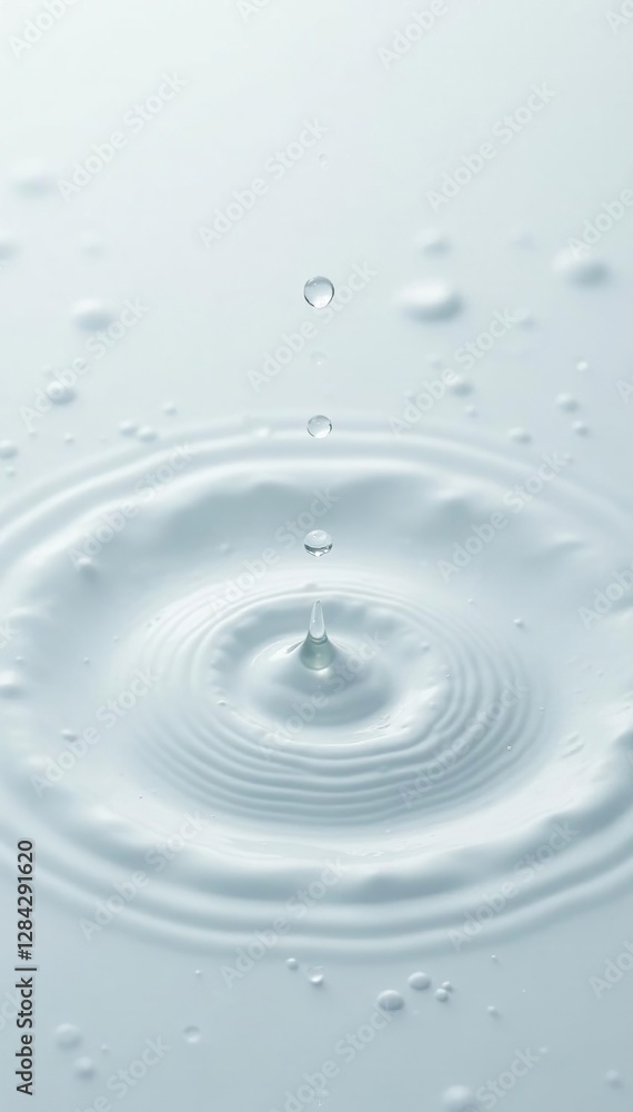 Gentle water droplets on a smooth white surface, liquid, droplets, reflective Gentle water droplets on a smooth white surface, liquid, droplets, reflective