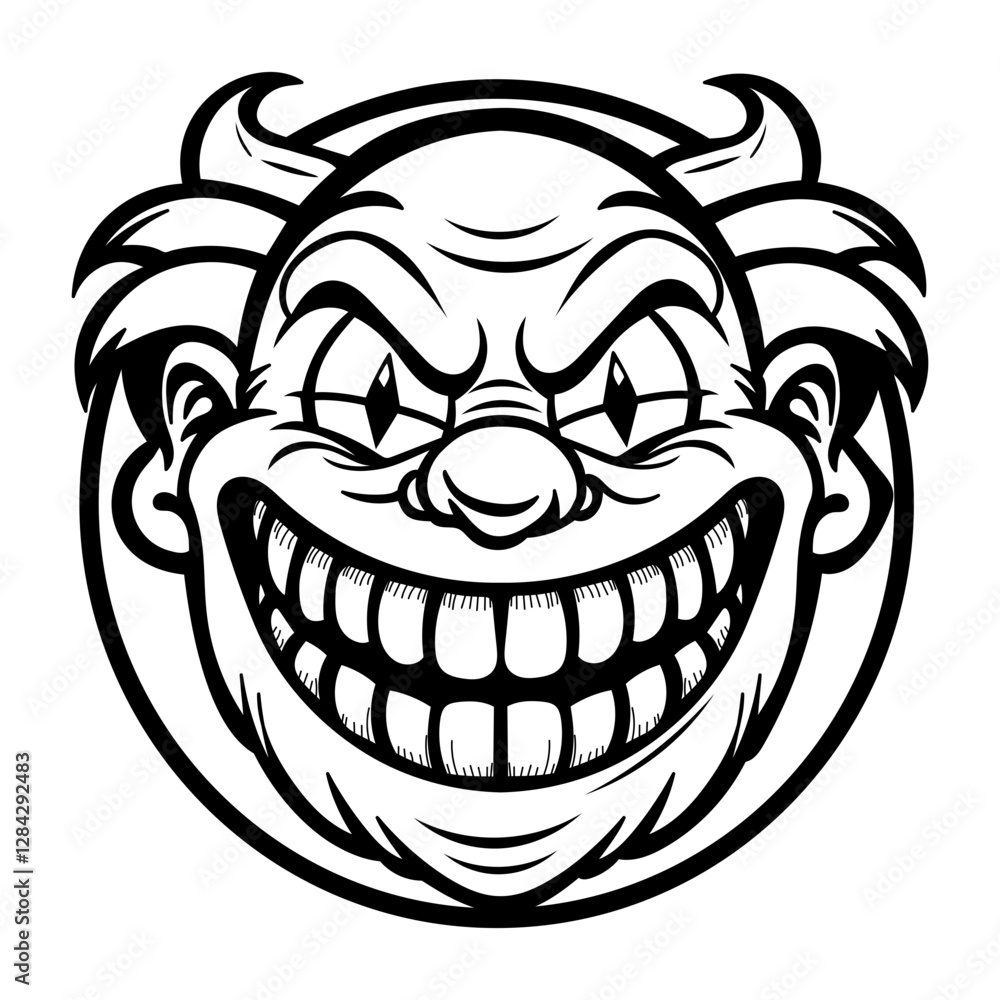 A glyph sticker of scary smile A glyph sticker of scary smile