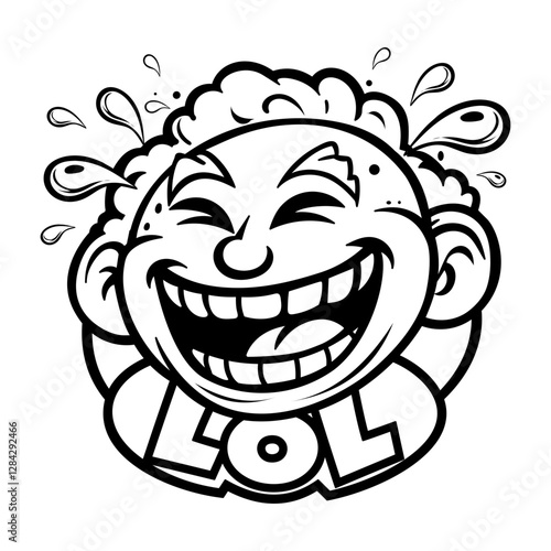 A glyph sticker of lol reaction 